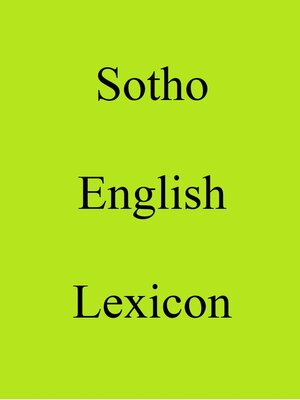cover image of Sotho English Lexicon